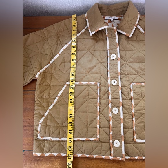 Madewell Quilted Cropped Cotton Jacket Lightweight Button Front Chore Jacket - Picture 12 of 14